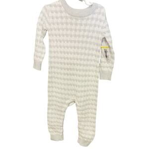 Nordstrom Boys 18 Month Gray White Cable Knit Sweater Longall One Piece New